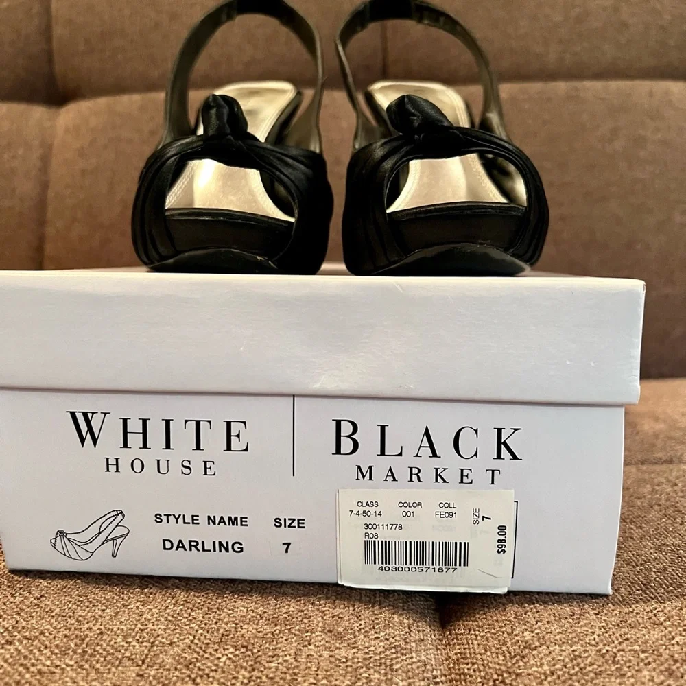 WHBM satin peep toe pumps - Picture 2 of 11